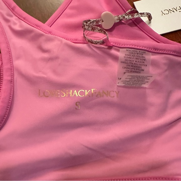 🆕 LoveShackFancy Bubblegum Pink Low Impact Athletic Sports Bra - Picture 5 of 13